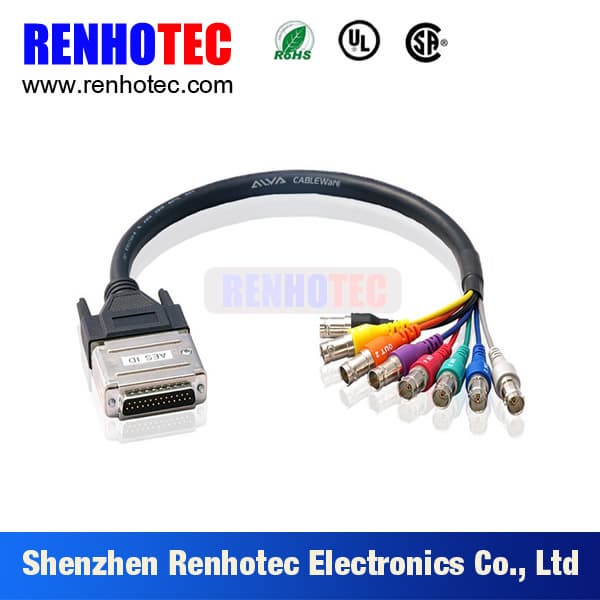 DB 25P to 8 BNC Female Cable for CCTV System